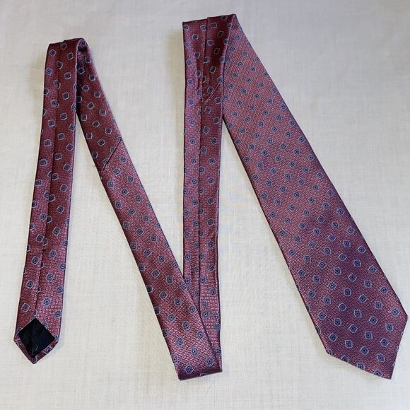 346 Brooks Brothers Dress Tie Men’s Size 57” Pink Geometric 100% Silk Formal - Picture 1 of 12